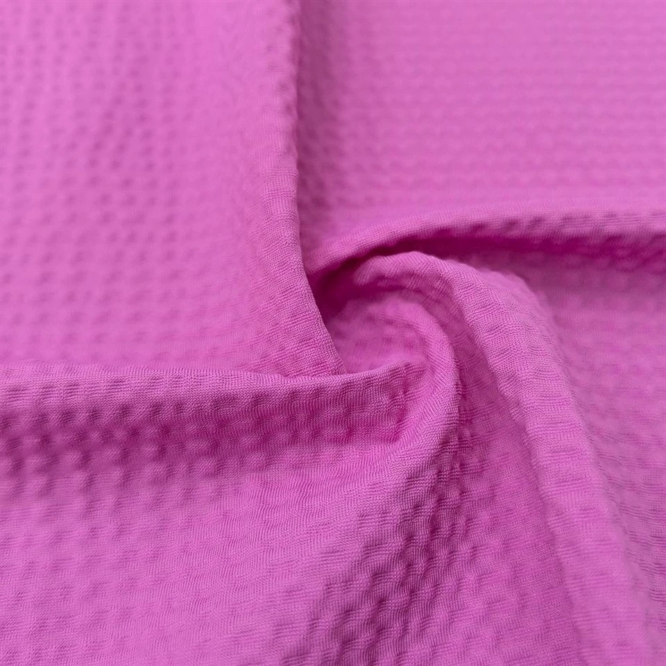 Matte Nylon Spandex 3D Seersucker Crepe Fabric factory
